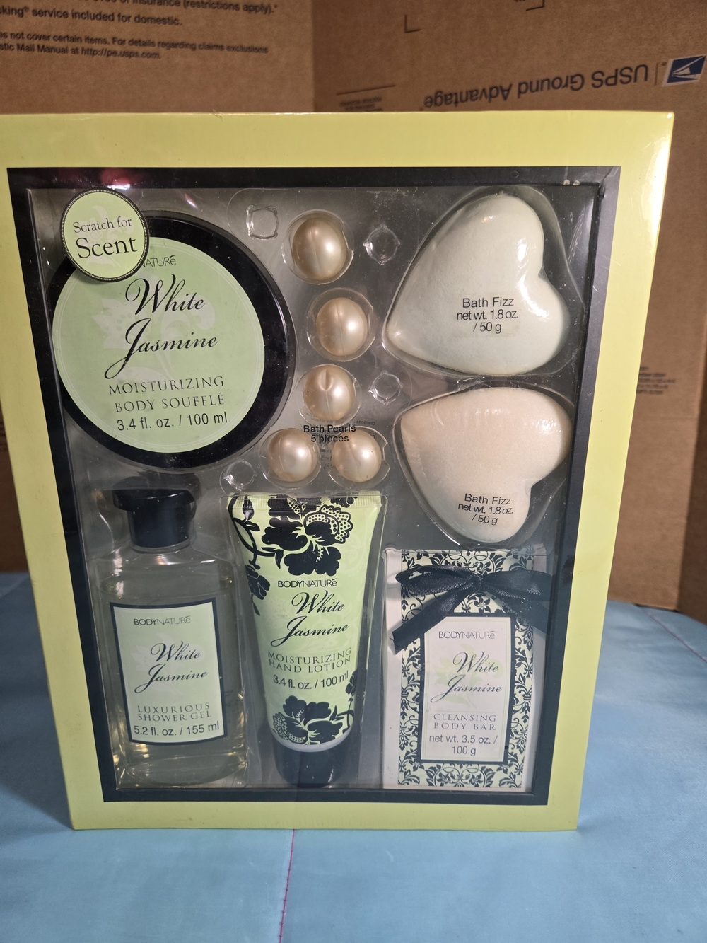 Vintage Body Nature White Jasmine Spa Set 7 Items In Beautiful Gift Box New